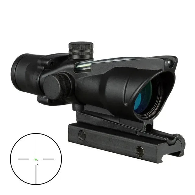 4X32 Hunting Riflescope β Fiber Optic Green & Red Dot Illuminated Reticle Tactical Sight