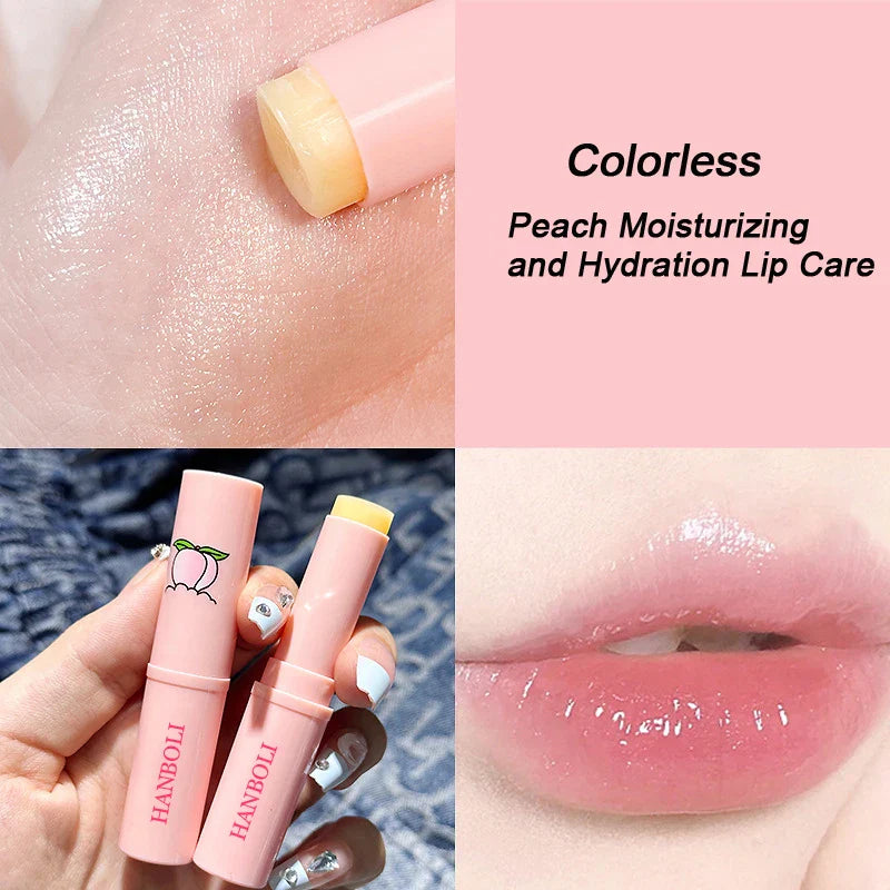 Peach Color-Changing Jelly Lip Balm – Long-Lasting Hydrating Moisturizer Korean Lip Care Lipstick