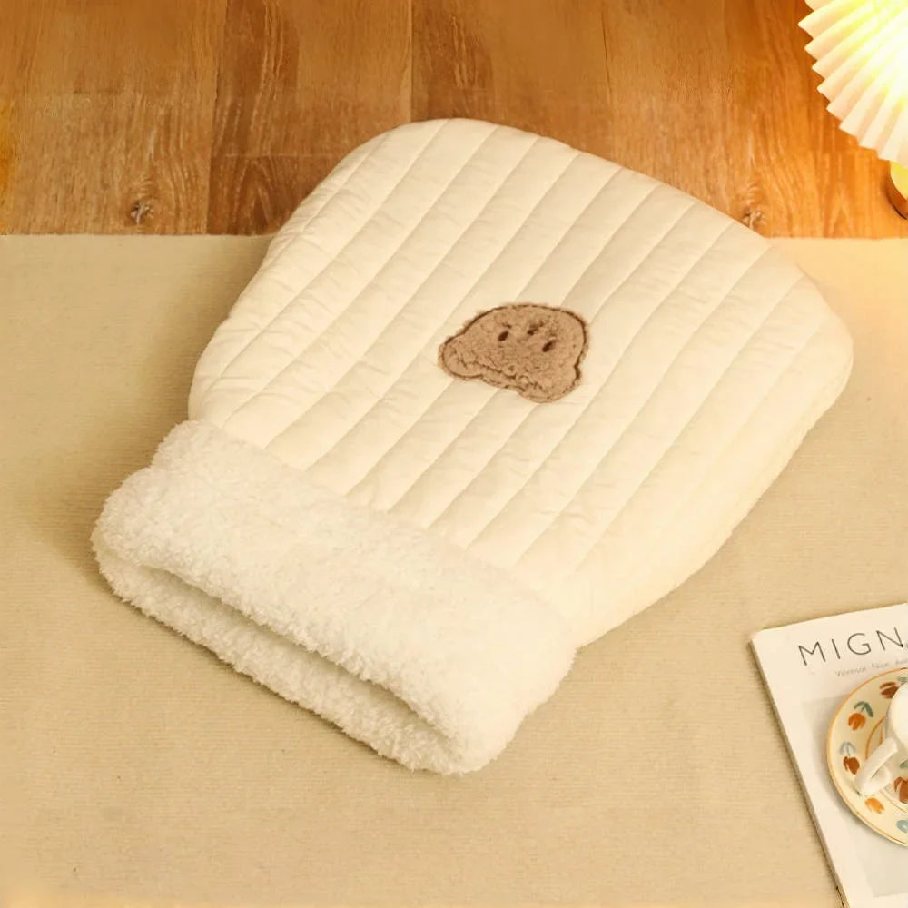 Thermal Plush Cat Cave Bed – Warm Enclosed Snuggle Sack Sleeping Bag for Cats, Hamsters & Small Pets (Winter Cozy Nest)
