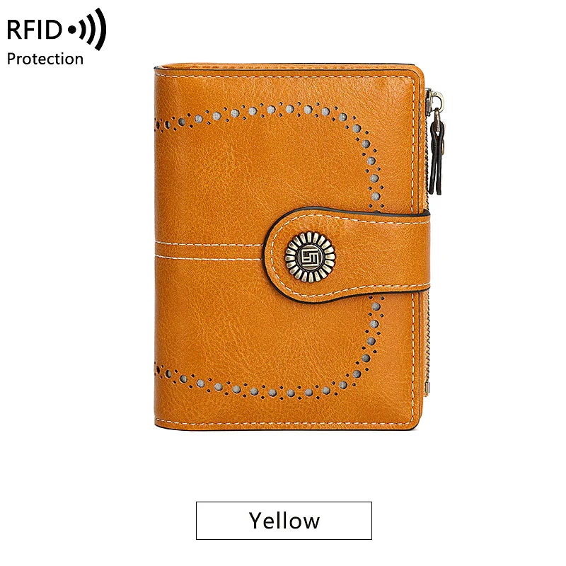 Fashionable Women’s Retro Short Wallet – PU Leather Multifunctional Handbag with Large Capacity, Multi-Card Slot & Coin Pocket