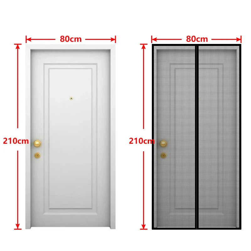 Magnetic Door Screen Mesh Curtain - Auto Closing Mosquito Net Fly Insect Protection for Home & Kitchen