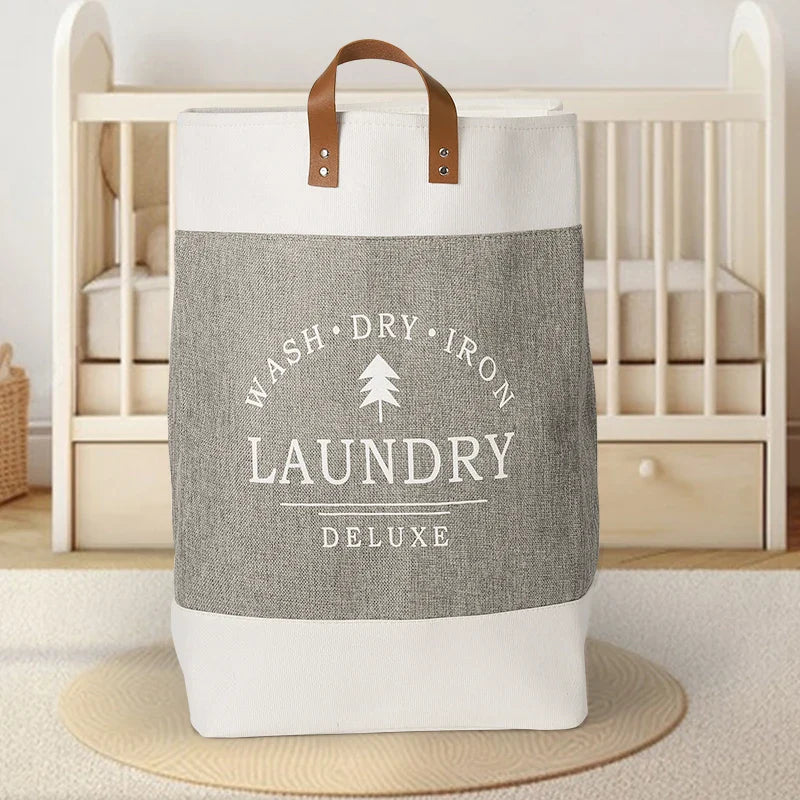 Large Capacity Fabric Laundry Basket — Foldable Dirty Clothes Storage Bin, Portable Household Storage Box