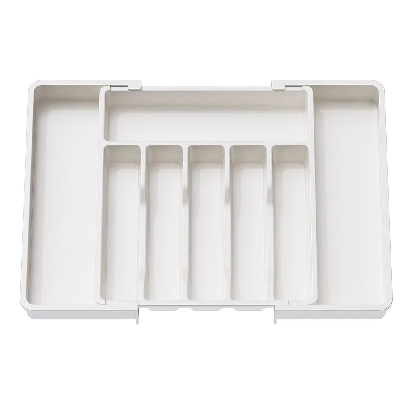 Adjustable Flatware Organizer Tray with Dividers – Plastic Utensil Holder for Spoons, Forks & Knives