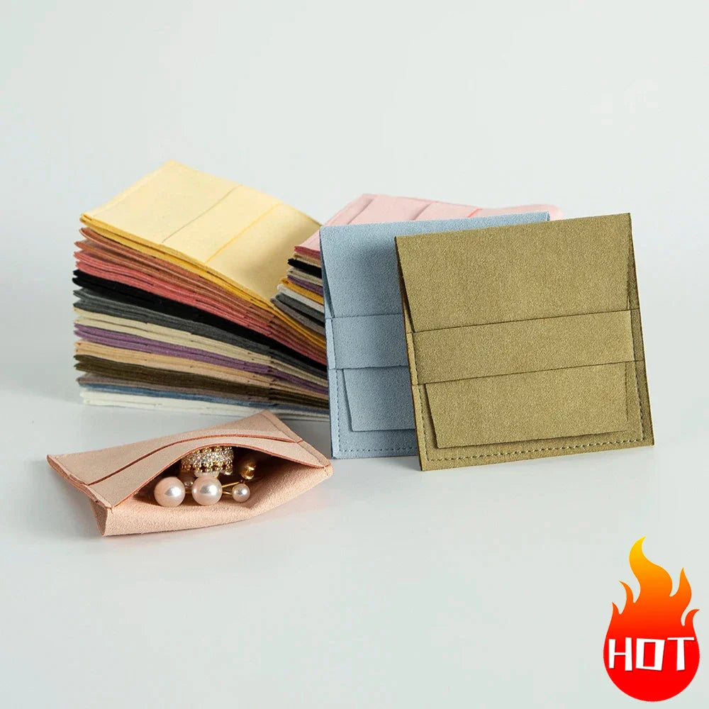 Microfiber Velvet Jewelry Pouch – 1/10/50pcs Gift Bags for Earrings, Necklaces & Wedding Packaging