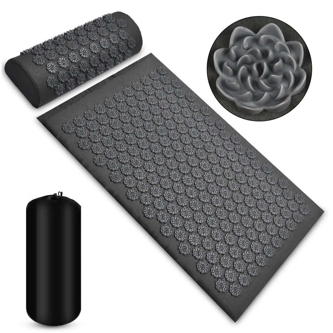 Pranamat Eco Lotus Spike Mat — Acupressure Massage Cushion for Neck, Back & Feet, Kuznetsov Applicator Yoga Therapy