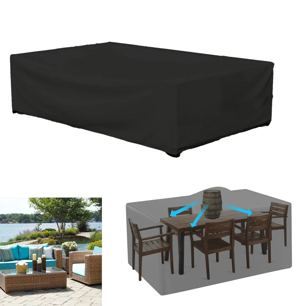 Waterproof Terrace Patio Furniture Cover - 210D Protective Cover Suitable for Outdoor Sofa Set