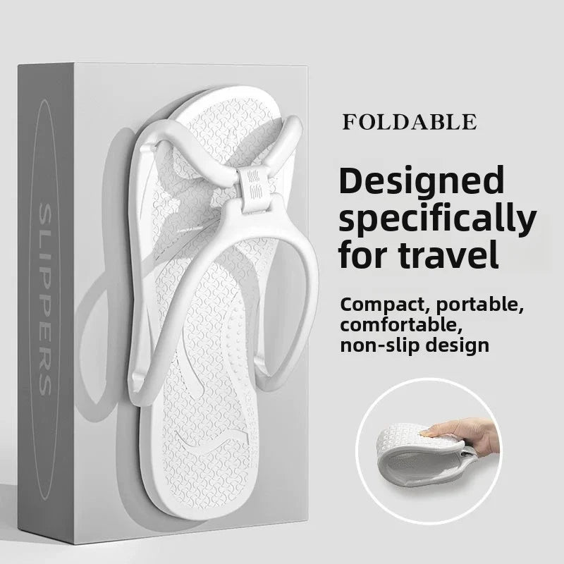 Foldable Unisex Travel Slippers EVA Flip Flops – Lightweight Non-Slip Hotel Bathroom Indoor Outdoor Portable Comfort Sandals