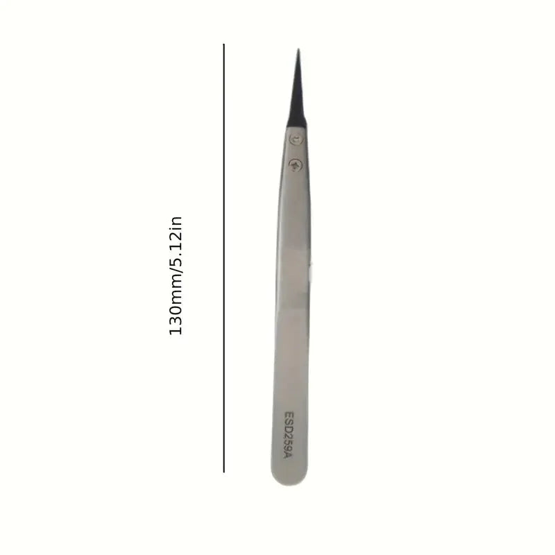 ESD Safe Precision Tweezers – Anti-Static Heavy Duty Metal Tip Tool for Electronics Repair, Jewelry & Fine Assembly Work