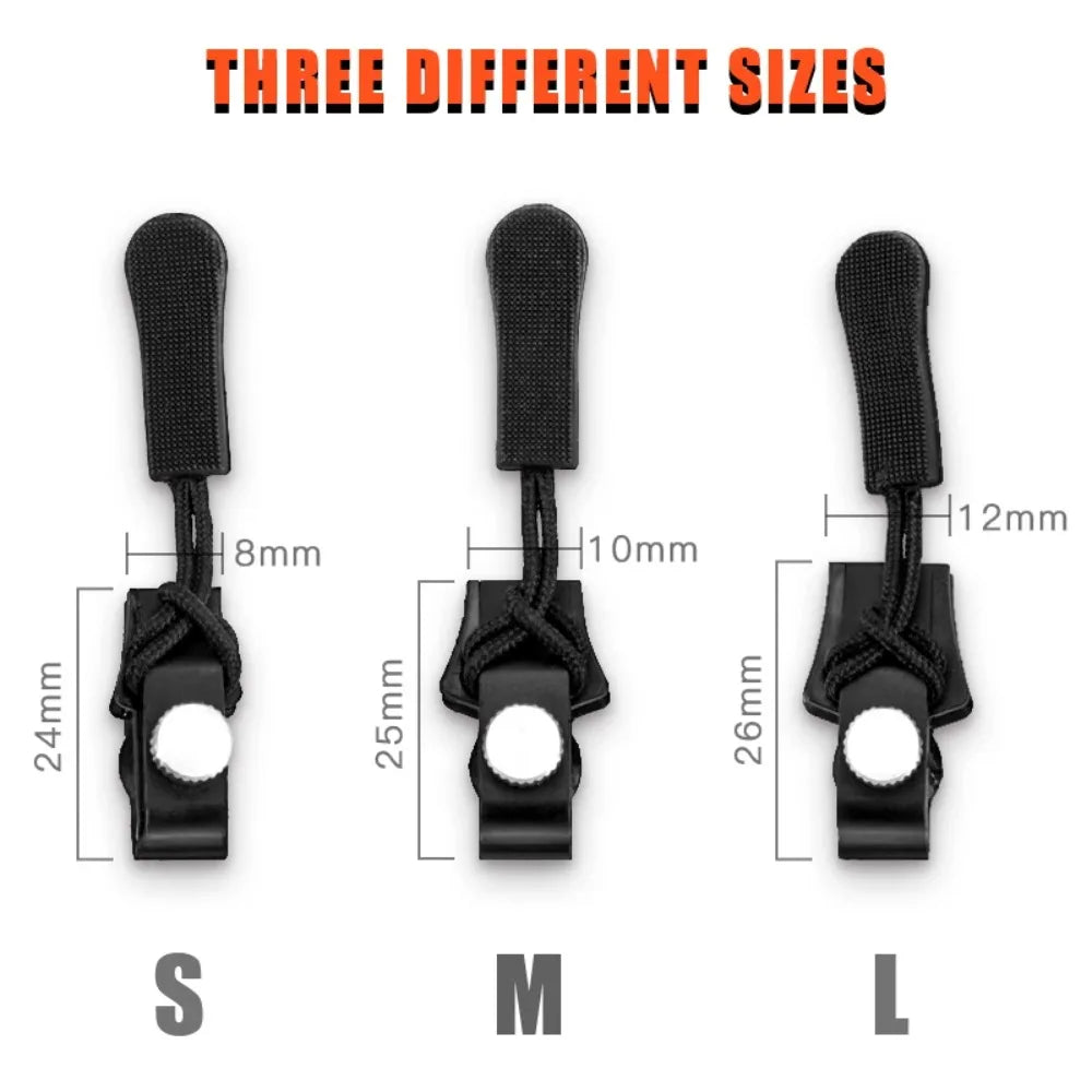 3 Size Zipper Repair Kit – DIY Removable Zipper Pull Head Replacement Tool Set for Instant Fixing of Broken Zippers & Sewing Repairs
