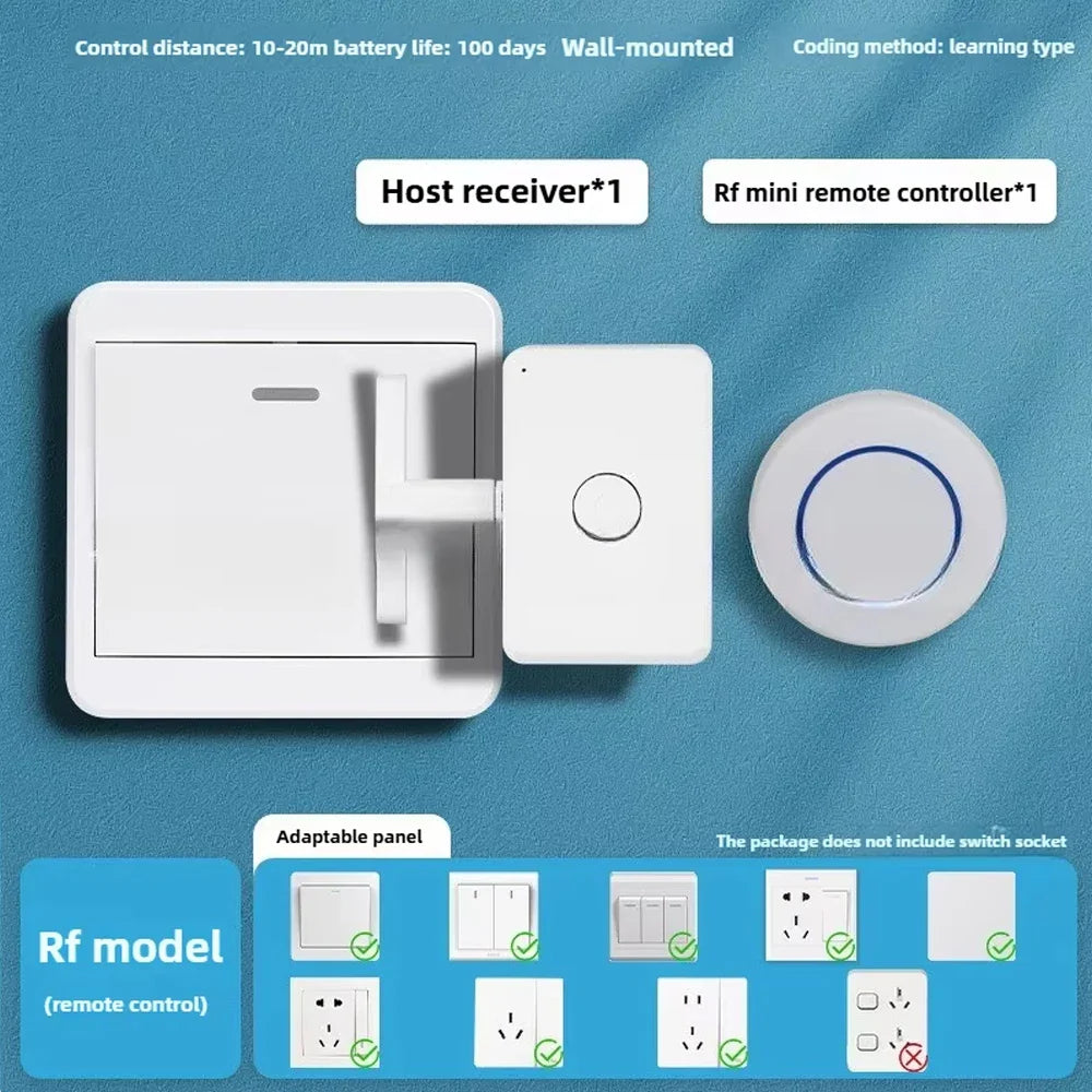 Wireless Remote Control Button Pusher Switch – Wiring-Free Automatic On/Off Light Controller Lazy Smart Switch Tool