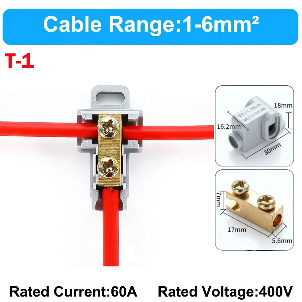 High Power Wire Splitter Connector — Brass Terminal Block for Large Current Electrical Splice