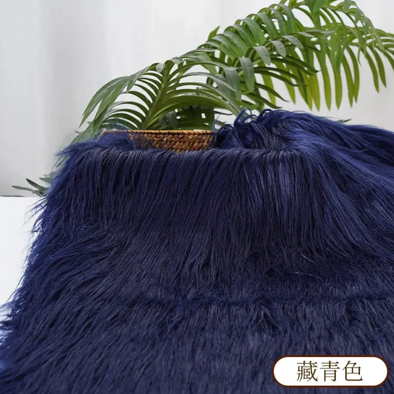 25x45cm Long Hair Faux Fur Fabric — DIY Animal Suit, Doll Hair, Beard Craft Material for Patchwork, Garment Sewing Accessories