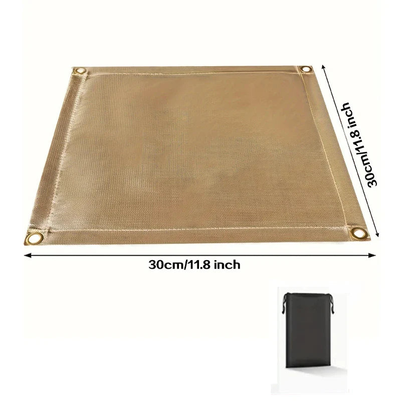 Outdoor Camping & BBQ Fire Protection Mat – High-Temperature Iron Fire Retardant Carpet for Picnic, Barbecue & Indoor Use