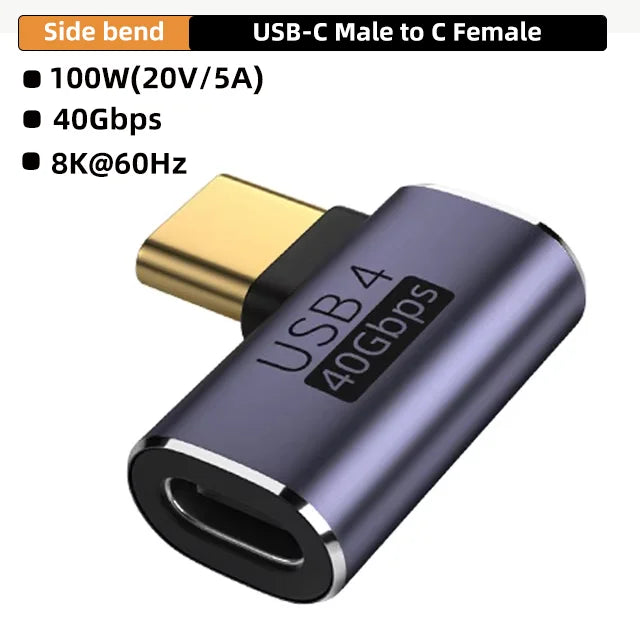 USB-C 4K OTG Adapter - 100W Fast Charging 40Gbps Data Transfer Extension Connector