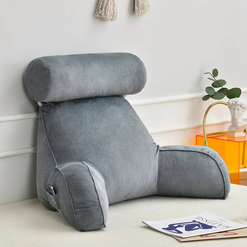 All Season Reading Pillow – Backrest Lumbar Support Cushion for Sofa, Bed & Office Chair | Comfortable Pain Relief Back Support Cushion