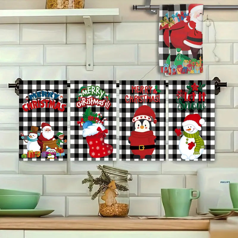 5-Pack Christmas Towels — Soft, Absorbent, Cartoon Holiday Patterned Towels for Festive Decorations