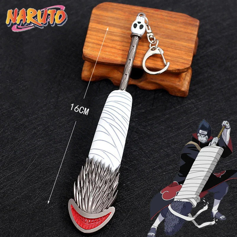 Anime Naruto Weapon Keychain Set – Metal Models of Asuma, Zabuza Sword, Kisame, Hidan, Minato Kunai & Flying Thunder God Cosplay Toys for Boys