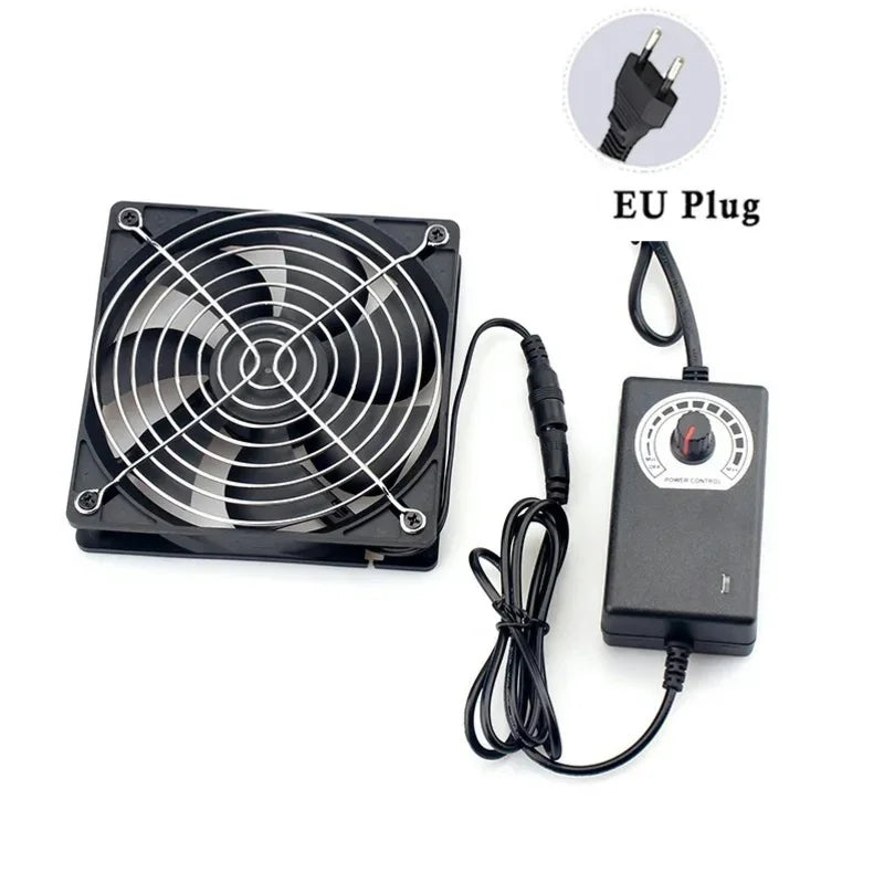 120mm 3000RPM Cooling Fan with Controller – 12V/220V Server, BTC Machine, Workstation Cabinet Radiator Fan