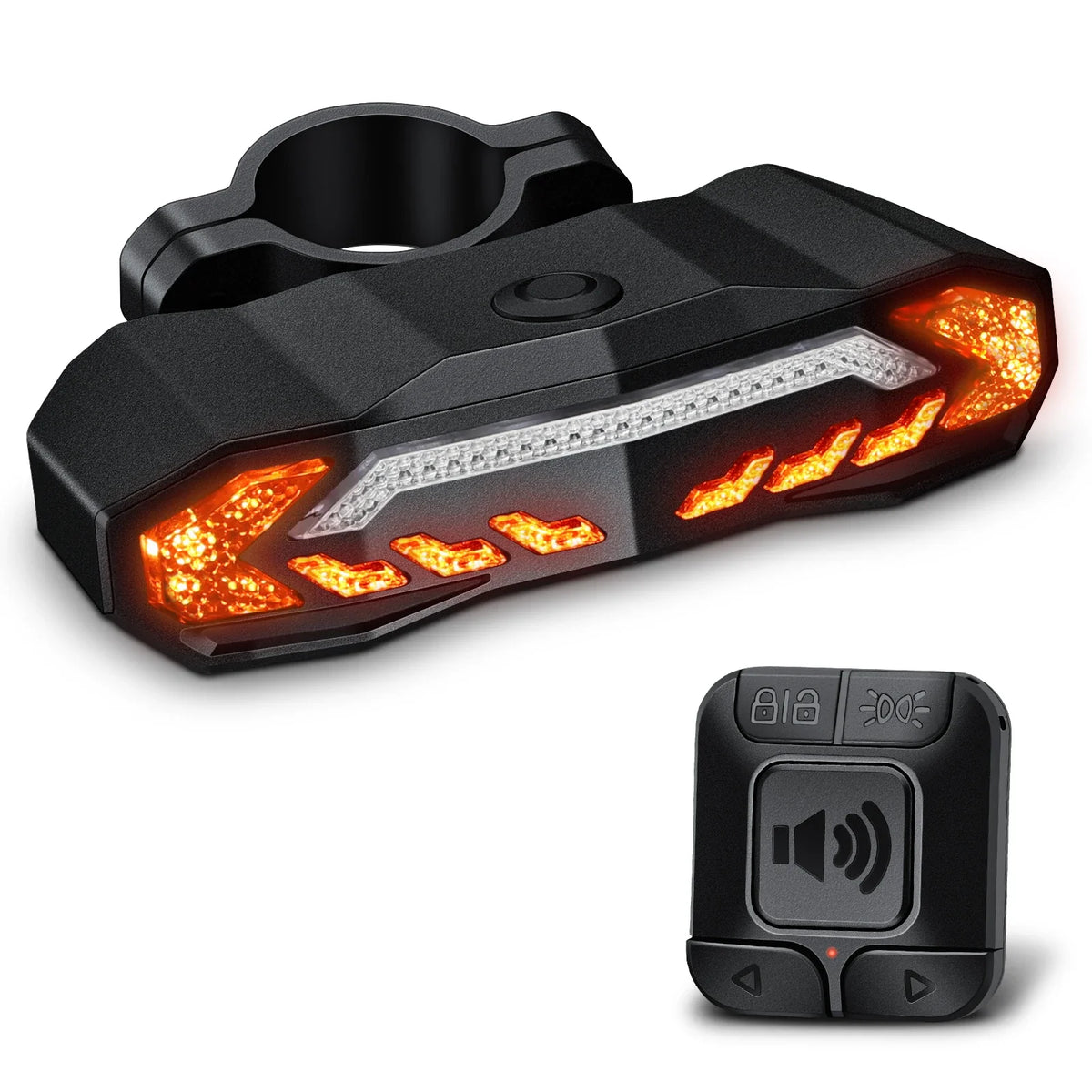 Rockbye Rechargeable Wireless Bike Tail Light with Turn Signals, Anti-Theft Alarm & Bicycle Safety Light