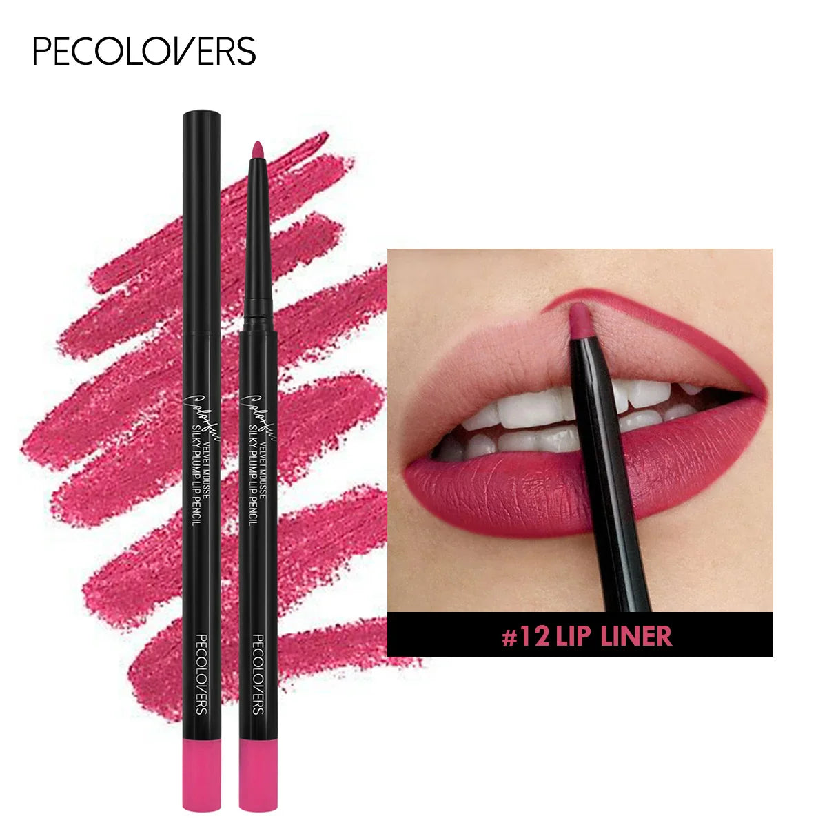 Waterproof Matte Lipliner Pencil β Long Lasting Red Contour Tint, Non-Stick & Moisturizing Lipstick in 12 Colors