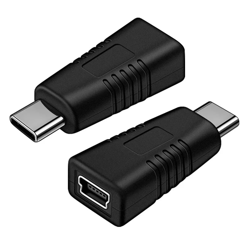 Mini USB to USB Type-C Adapter – 5-Pin Male to Female Data Transfer Connector for GoPro, MP3, Camera & PC