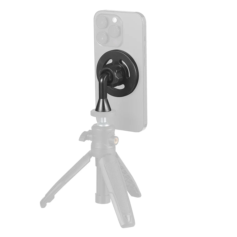 Magnetic Phone Tripod Mount Adapter with 1/4"-20 Hole - For MagSafe iPhone 15/14/13/12, Plus, Pro Max, Magsafe Case, Selfie Stick