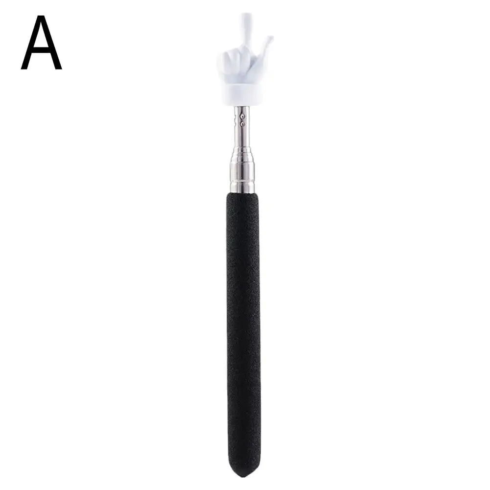 Retractable Teacher Pointer — Stainless Steel Telescopic Finger Design Stick for Classroom Teaching Supplies