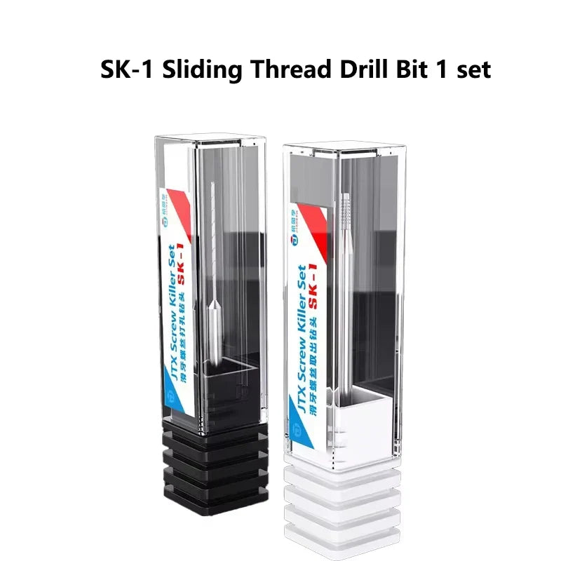 JTX SK-1 Alloy Screw Extractor Drill Bit Set – Precision Repair Tool Kit for Mobile Phone PCB & Motherboard Screw Removal Professional Accessories