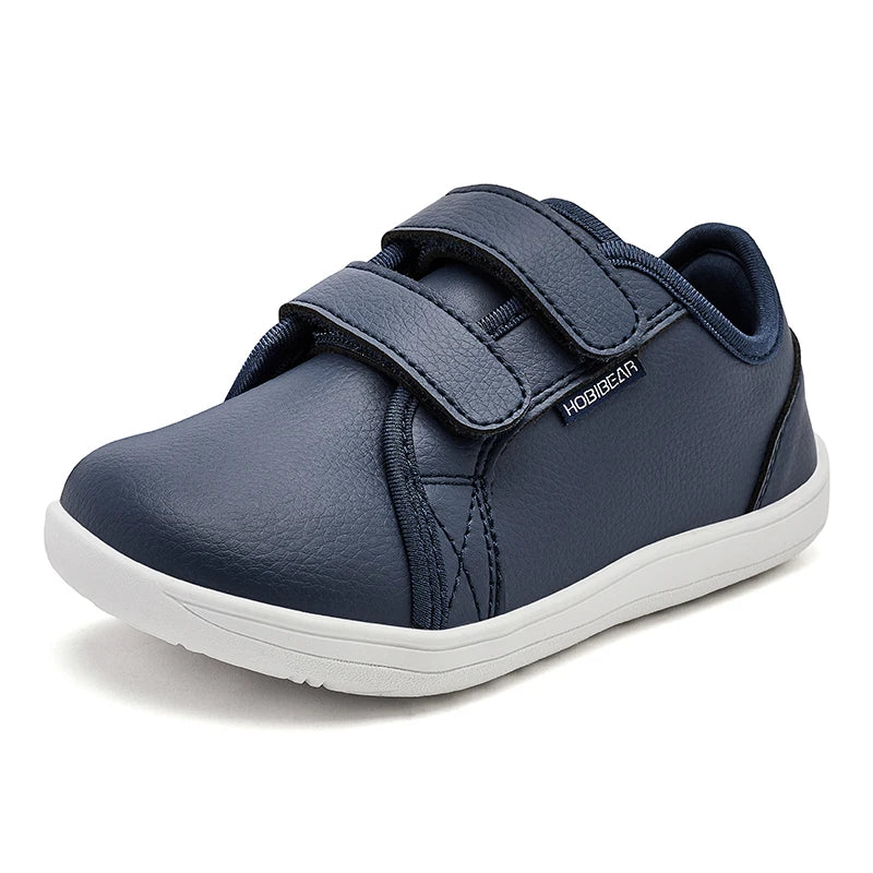 HOBIBEAR Kids Barefoot Shoes – Wide Toe Minimalist Sneakers for Boys & Girls, Lightweight, Hook Loop, Artificial Leather
