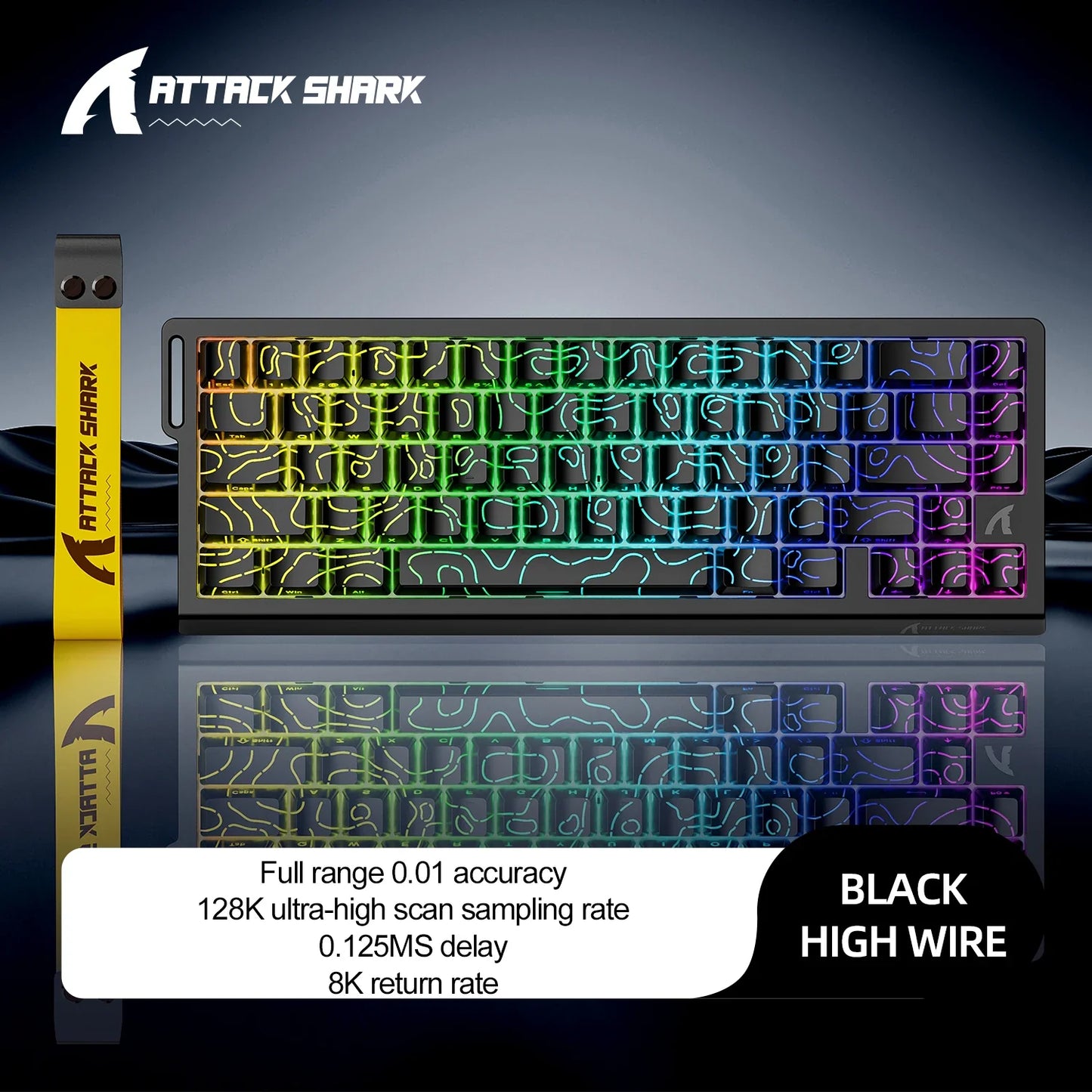 X68HE Attack Shark Magnetic Mechanical Gaming Keyboard – Wired Pro Gaming with 0.01mm Rapid Trigger, 8000Hz, SOCD/Rs 0.125ms