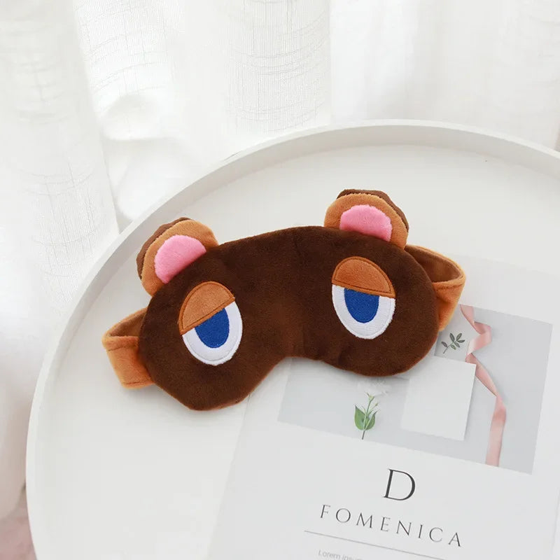 Animal Crossing Sleep Mask – Tom Nook & Timmy/Tommy Plush Eyeshade, Cute Cartoon Cosplay Eye Cover & Travel Blindfold