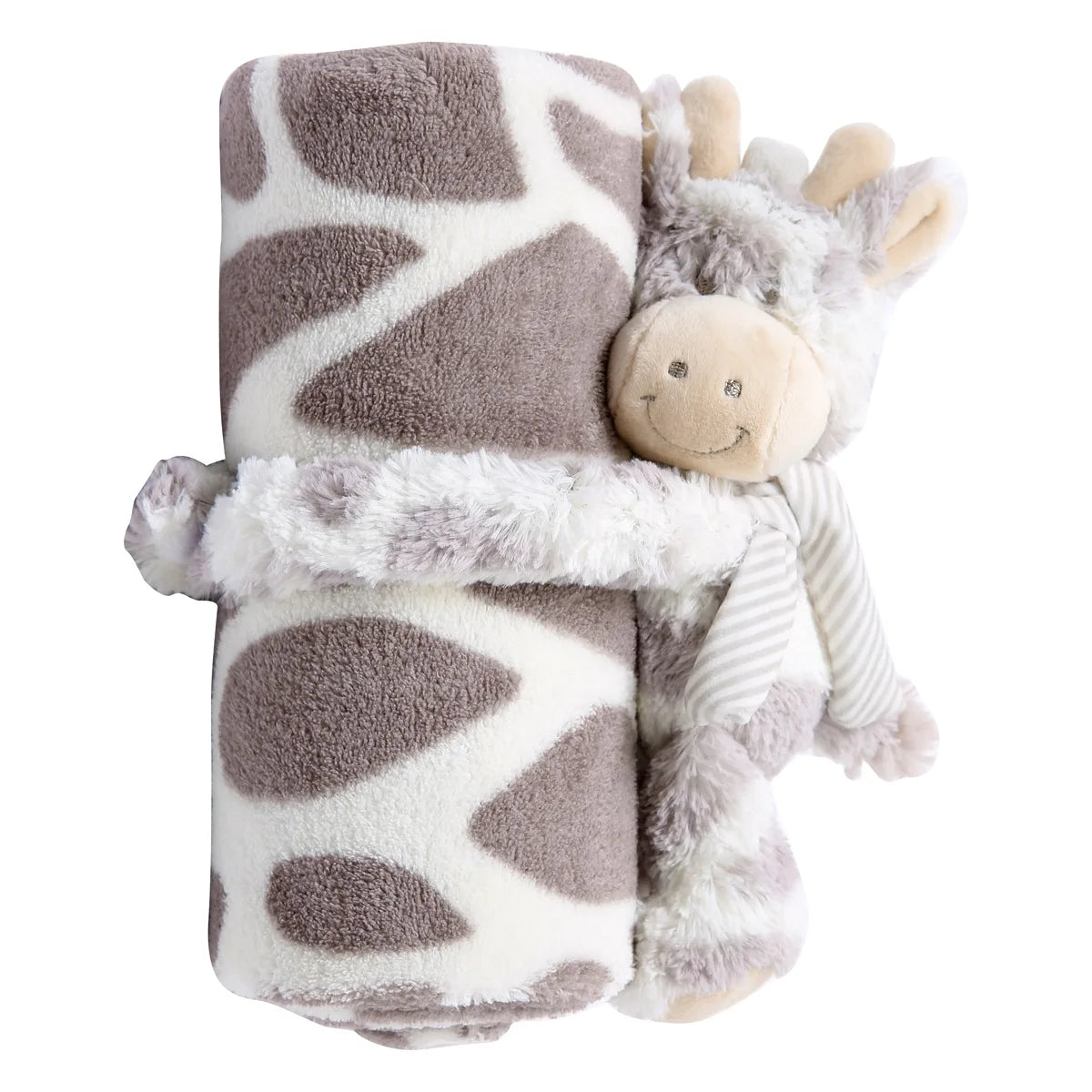 2-Piece Baby Gift Set – Pink Bunny Plush Flannel Blanket & Stuffed Animal for Newborn Sleeping