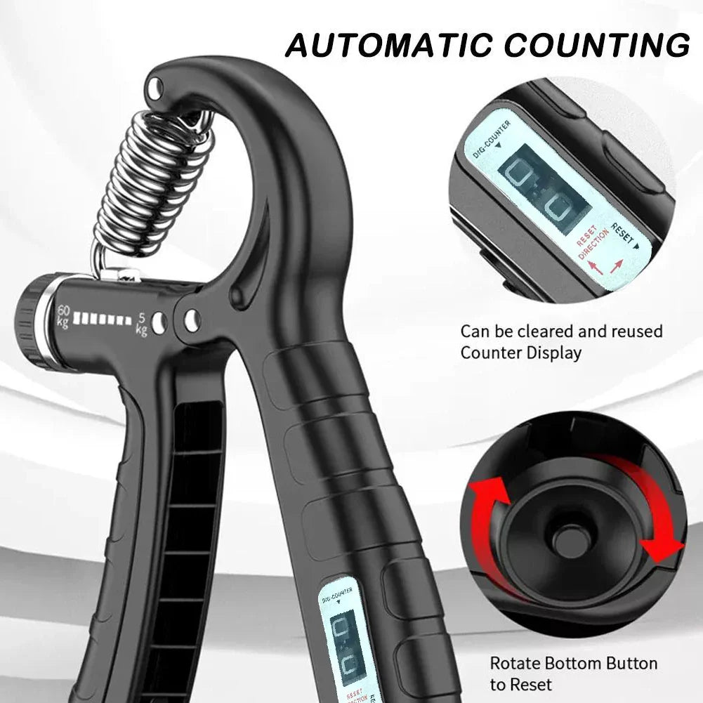 Adjustable R-Type Hand Grip Exercise - Gripper with Countable Strength Training - Strengthening Pliers Spring Finger Pinch Wrist Expander