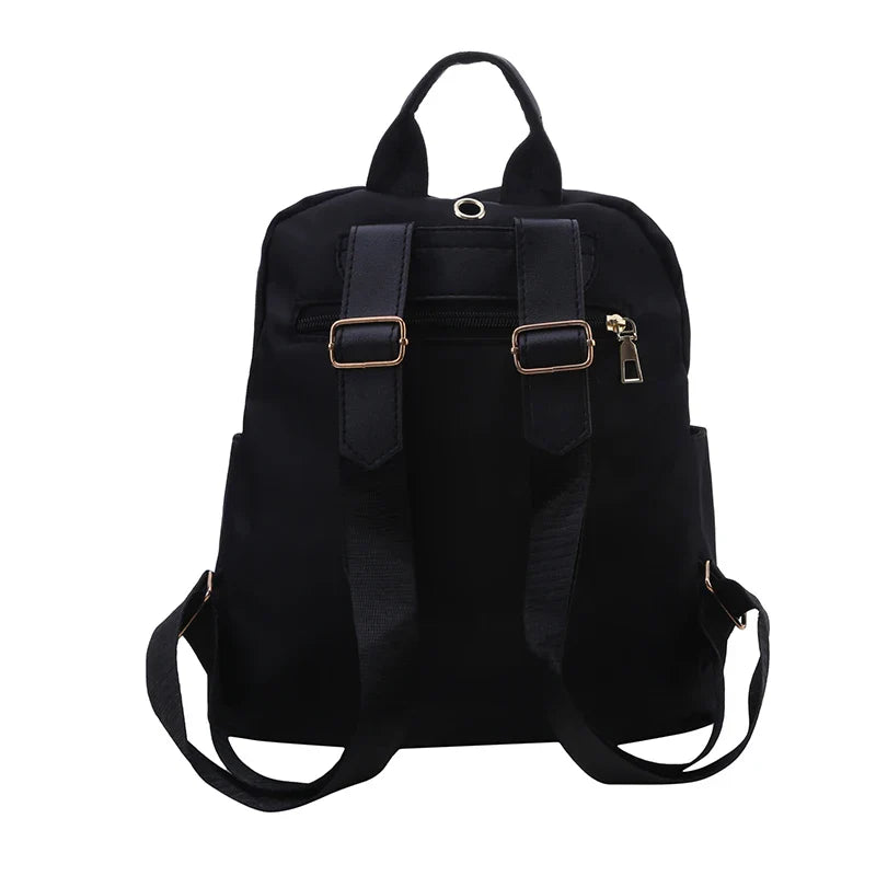 Simple PU Black Large Capacity Backpack - Unisex Travel Bag, Schoolbag for Women, Harajuku High Street Style