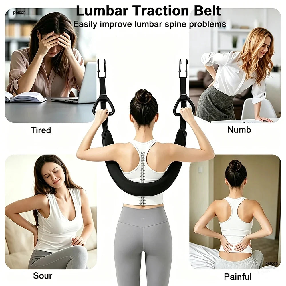 Spinal Stretch Suspension Belt - Lumbar Traction Waist Support for Horizontal Bar Use