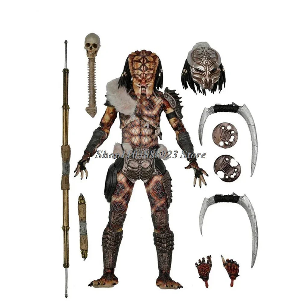 NECA Predator Figure — Ultimate Shaman Elder Armored Jungle Hunter with Snake Vision, Alien Model Toy Gift
