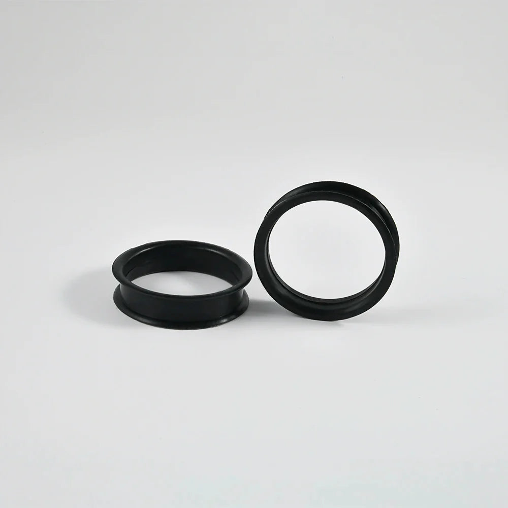 Pair of Supersize Black Silicone Double Flared Ear Tunnel Plugs — Flesh Gauge Expander Stretchers for Piercing