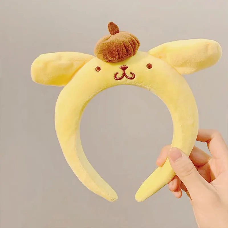 Sanrio Cartoon Hairband – Kuromi, My Melody, Pom Pom Purin & Cinnamoroll Plush Headband, Cute Hair Accessories for Girls Gift