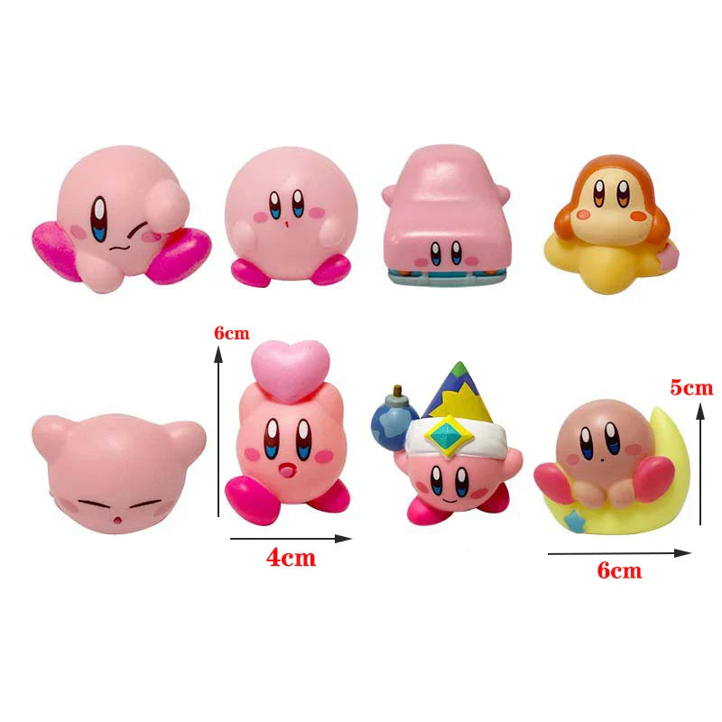 Star Kirby Action Figures — Cute PVC Toys with Cartoon Drawstring Storage Bag, Pocket-Sized Action Figures