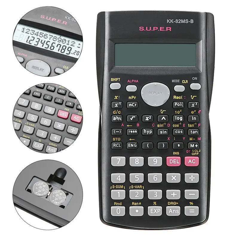 240-Function Scientific Calculator 2-Line Display Portable Multi-Purpose Student Math Teaching Calculator for School & Exams