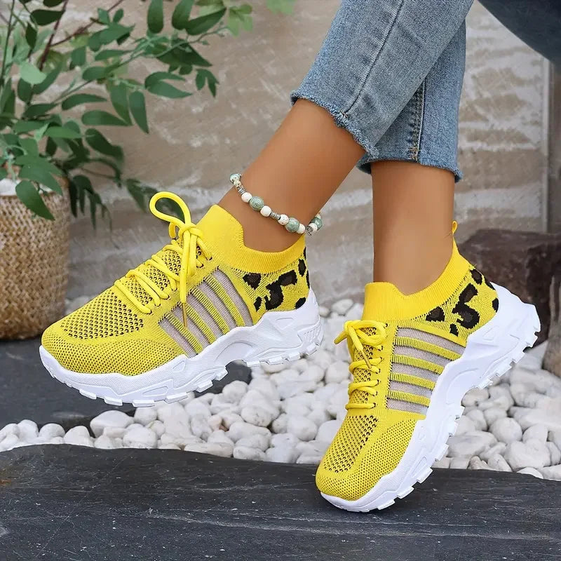 Women’s 2025 Leopard Print Sneakers – Lightweight Breathable Casual Shoes Sale