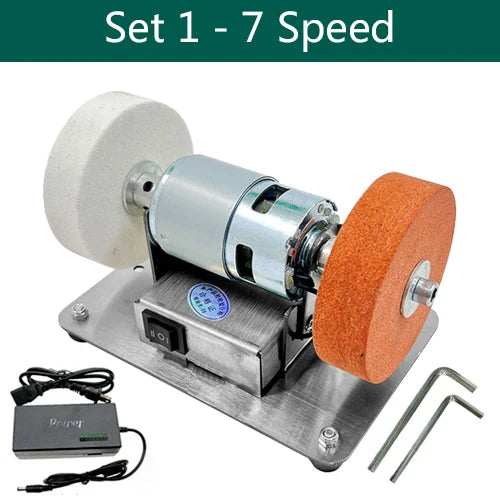 100W Double Table Grinder Machine — Electric Grinding Wheel for Coarse & Fine Polishing with Motorized Stone