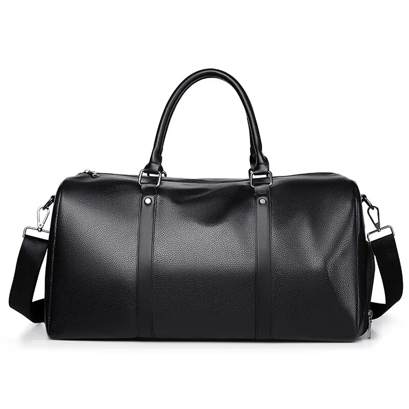 Retro Short Trip Bag – Large Capacity Sports, Motorcycle, and Training PU Waterproof Leisure Fitness Bag