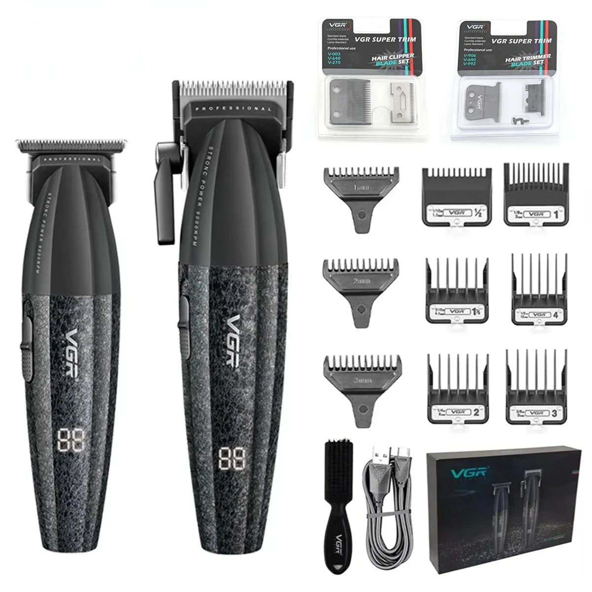 VGR Professional Hair Clipper V-640 S3 — 9000RPM Hair Cutting Machine & Beard Trimmer for Men