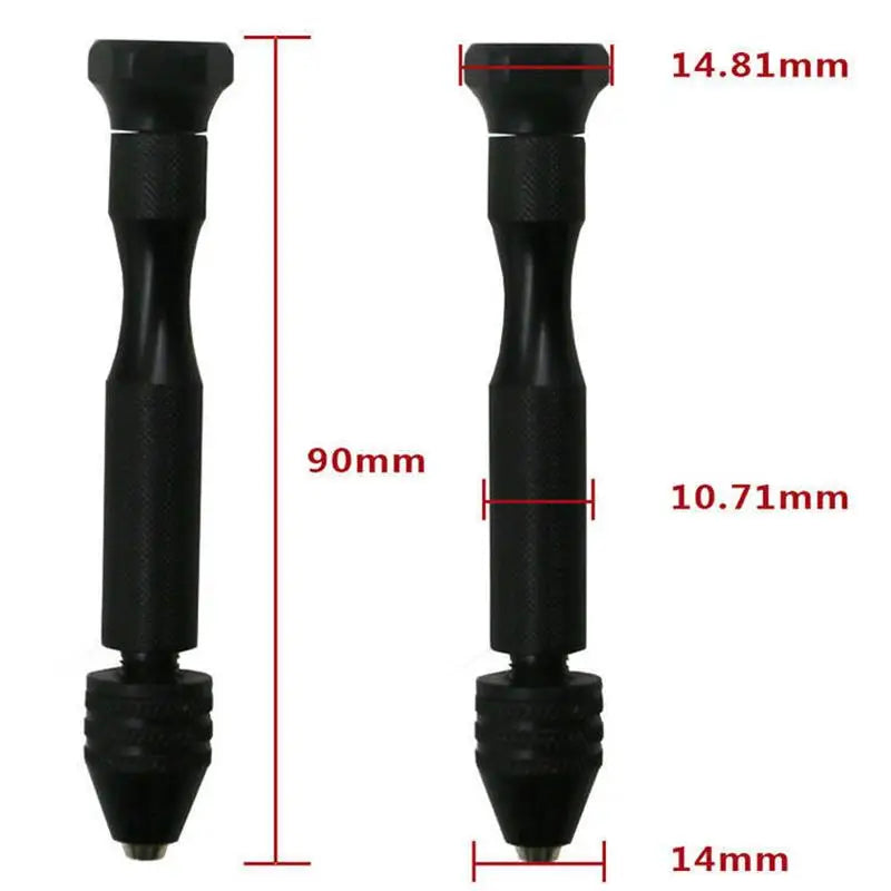 Mini Tool Set with Black Hand Twist Drill | 10Pcs Fried Dough Twists Drill for Woodworking Drilling