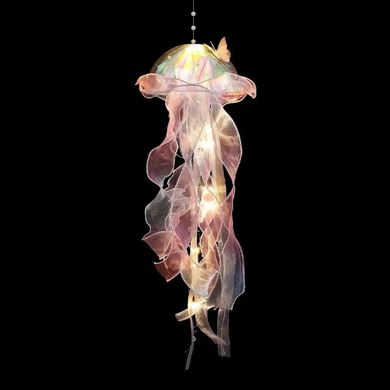 Gradient Jellyfish LED Light β Handmade Festival Pendant & Night Decoration for Courtyard Lighting