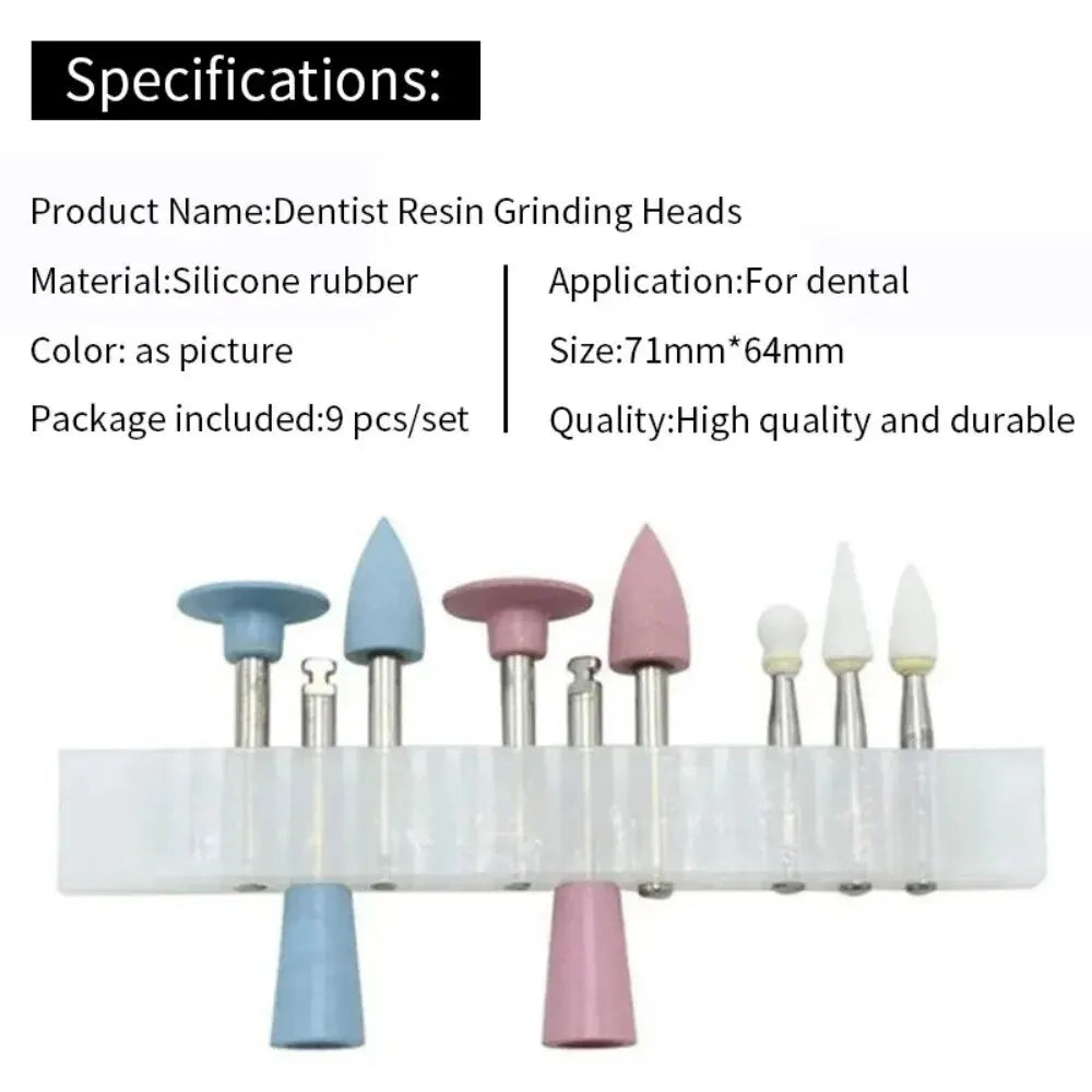 9pcs/Box Dental Composite Polishing Kit – Low Speed Handpiece Contra Angle Resin Sanding & Polishing Set RA0309