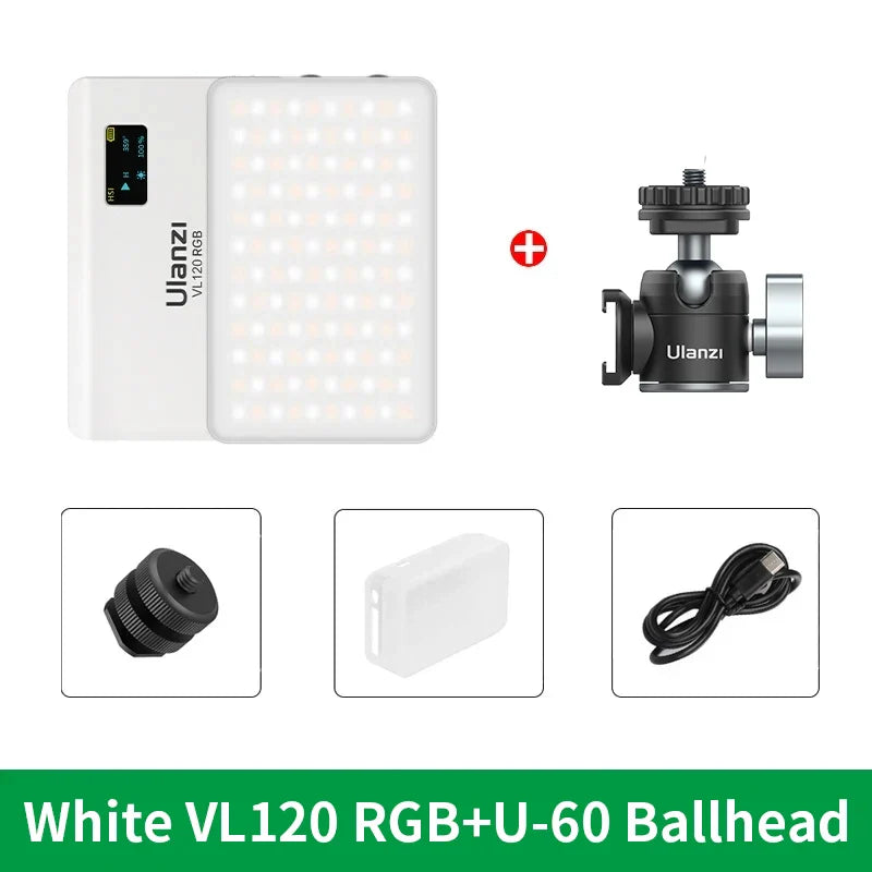 Ulanzi VL120 Full Color RGB Video Light β Dimmable 2500K-9000K LED Photography & Vlog Fill Light for Cameras