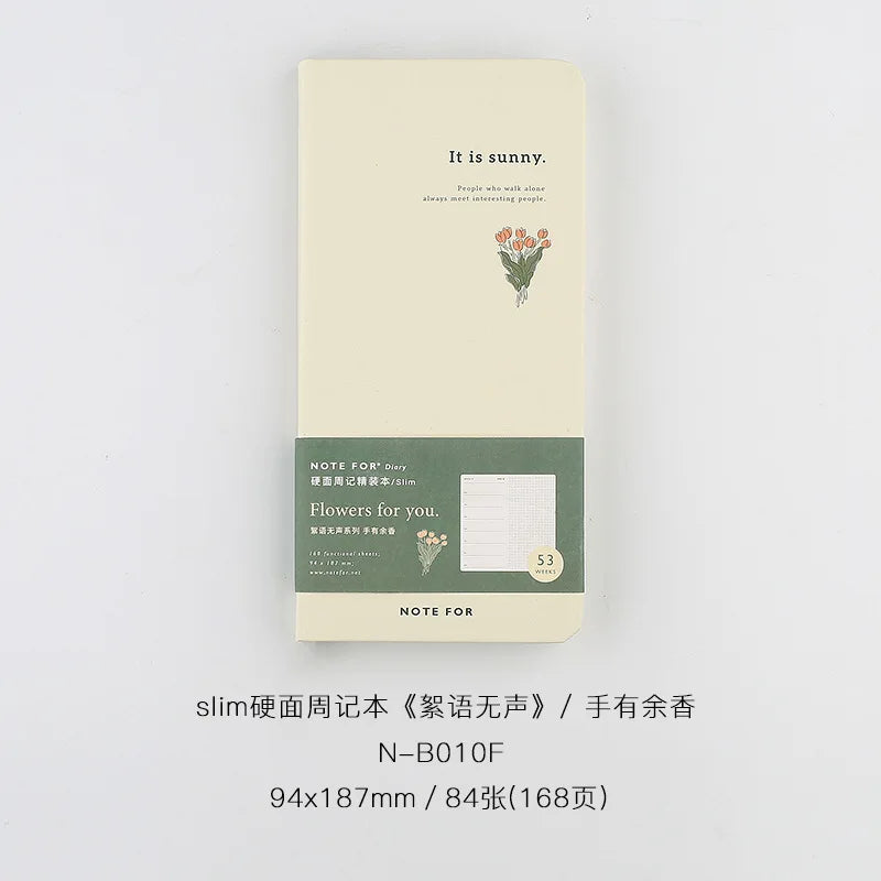 Retro Weekly Planner Notebook β Slim Notepad for Office & School, Cute Weekly Record Book
