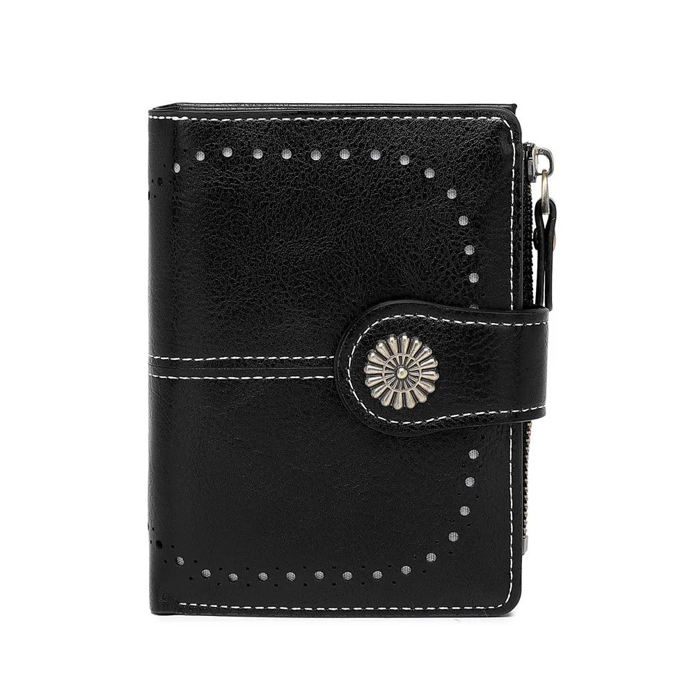 Women’s Short PU Wallet – Simple Plain Clutch, Casual Trendy Card Holder & Multifunctional Coin Bag for Daily Use